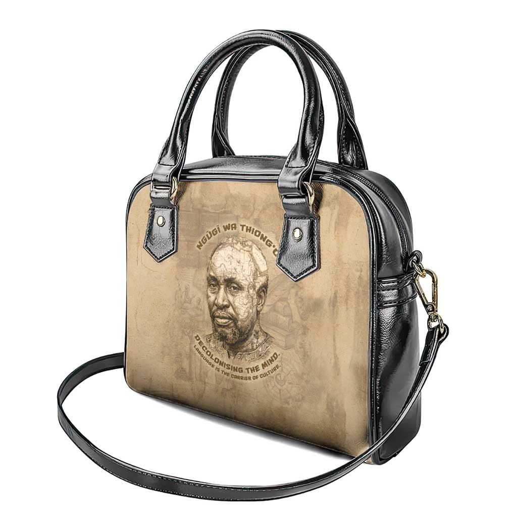 Ngugi wa Thiong O Shoulder Handbag Vintage Map Ancient African Library - Decolonising the Mind - Wonder Print Shop