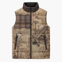 Ngugi wa Thiong O Sleeveless Puffer Jacket Vintage Map Ancient African Library - Decolonising the Mind - Wonder Print Shop
