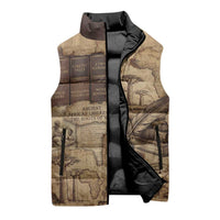 Ngugi wa Thiong O Sleeveless Puffer Jacket Vintage Map Ancient African Library - Decolonising the Mind - Wonder Print Shop