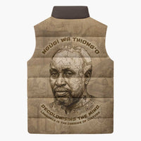 Ngugi wa Thiong O Sleeveless Puffer Jacket Vintage Map Ancient African Library - Decolonising the Mind - Wonder Print Shop