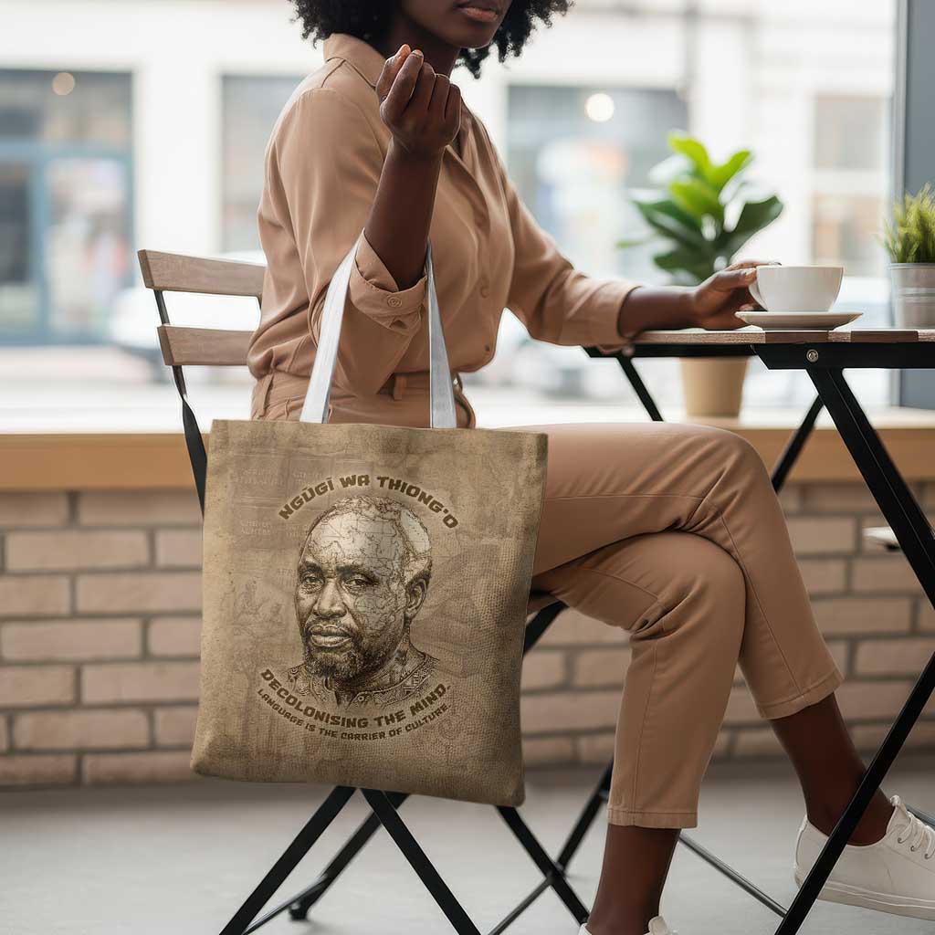 Ngugi wa Thiong O Tote Bag Vintage Map Ancient African Library - Decolonising the Mind - Wonder Print Shop