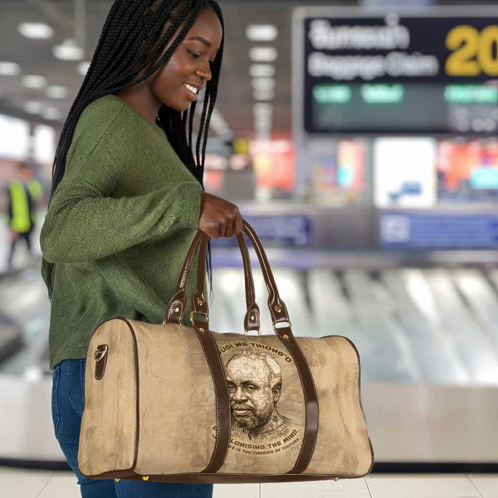 Ngugi wa Thiong O Travel Bag Vintage Map Ancient African Library - Decolonising the Mind - Wonder Print Shop