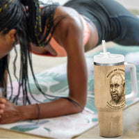 Ngugi wa Thiong O Tumbler With Handle Vintage Map Ancient African Library - Decolonising the Mind - Wonder Print Shop