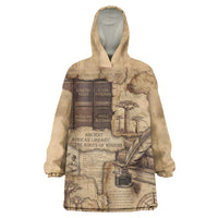 Ngugi wa Thiong O Wearable Blanket Hoodie Vintage Map Ancient African Library - Decolonising the Mind - Wonder Print Shop