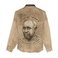 Ngugi wa Thiong O Women Casual Shirt Vintage Map Ancient African Library - Decolonising the Mind - Wonder Print Shop