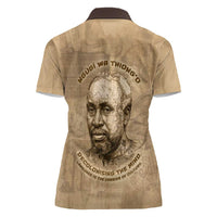 Ngugi wa Thiong O Women Polo Shirt Vintage Map Ancient African Library - Decolonising the Mind - Wonder Print Shop