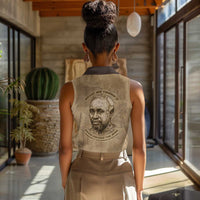 Ngugi wa Thiong O Women Sleeveless Polo Shirt Vintage Map Ancient African Library - Decolonising the Mind - Wonder Print Shop
