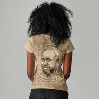 Ngugi wa Thiong O Women V-Neck T-Shirt Vintage Map Ancient African Library - Decolonising the Mind - Wonder Print Shop