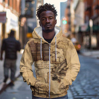 Ngugi wa Thiong O Zip Hoodie Vintage Map Ancient African Library - Decolonising the Mind - Wonder Print Shop