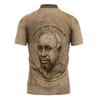 Ngugi wa Thiong O Zipper Polo Shirt Vintage Map Ancient African Library - Decolonising the Mind - Wonder Print Shop