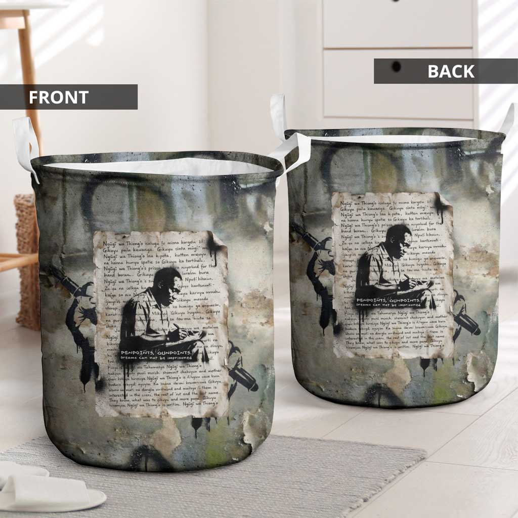 Ngugi wa Thiong O Laundry Basket Graffiti Resist Statement Ink Pen Revolution Fist Literary Activism - Wonder Print Shop