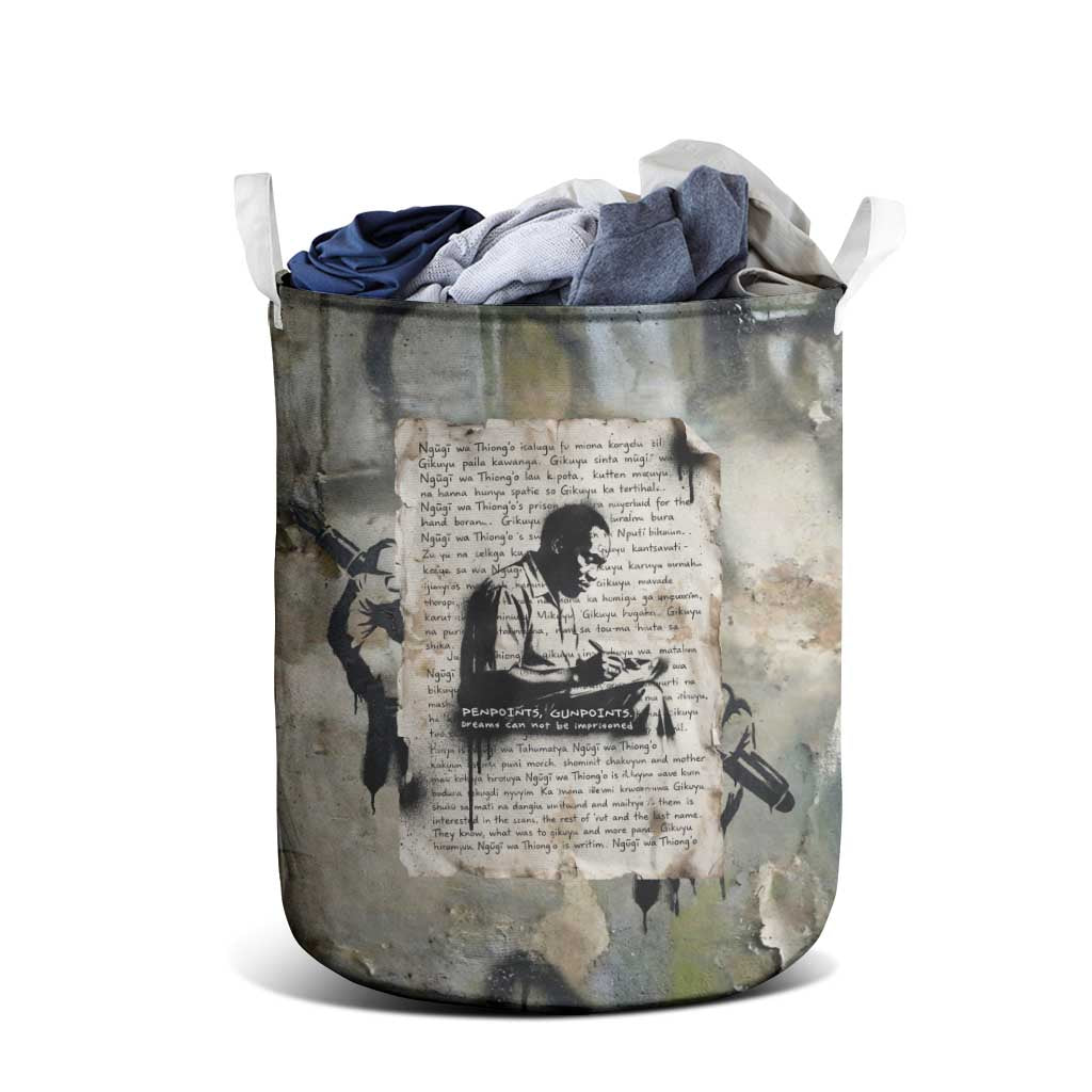 Ngugi wa Thiong O Laundry Basket Graffiti Resist Statement Ink Pen Revolution Fist Literary Activism - Wonder Print Shop
