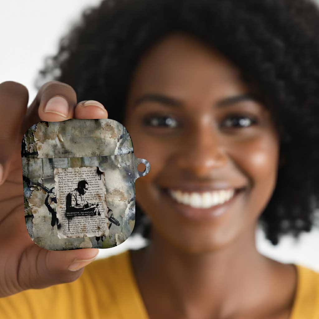 Ngugi wa Thiong O AirPods Case Graffiti Resist Statement Ink Pen Revolution Fist Literary Activism - Wonder Print Shop
