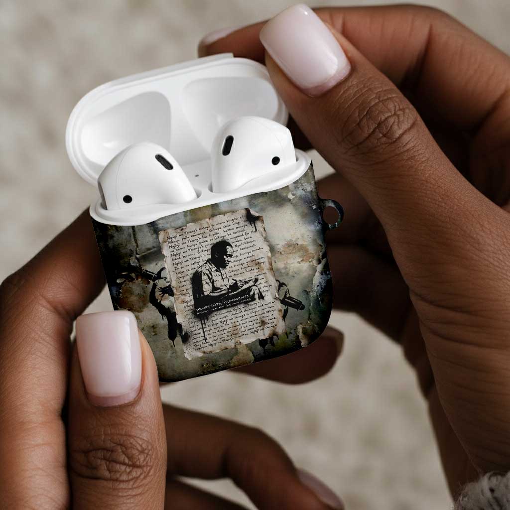 Ngugi wa Thiong O AirPods Case Graffiti Resist Statement Ink Pen Revolution Fist Literary Activism - Wonder Print Shop