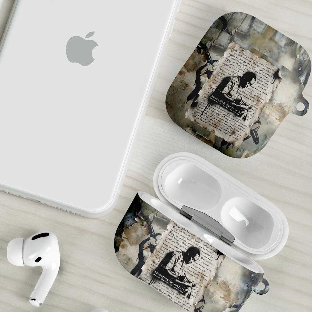 Ngugi wa Thiong O AirPods Case Graffiti Resist Statement Ink Pen Revolution Fist Literary Activism - Wonder Print Shop