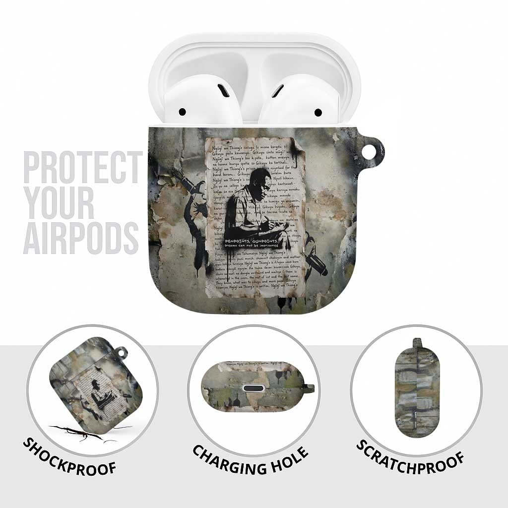 Ngugi wa Thiong O AirPods Case Graffiti Resist Statement Ink Pen Revolution Fist Literary Activism - Wonder Print Shop