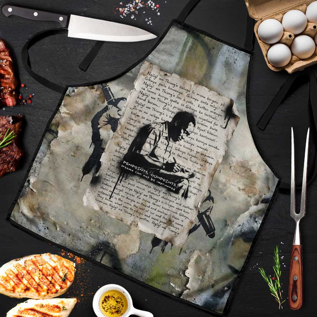 Ngugi wa Thiong O Apron Graffiti Resist Statement Ink Pen Revolution Fist Literary Activism - Wonder Print Shop