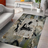 Ngugi wa Thiong O Area Rug Graffiti Resist Statement Ink Pen Revolution Fist Literary Activism - Wonder Print Shop