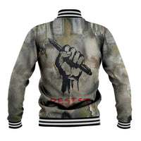 Ngugi wa Thiong O Baseball Jacket Graffiti Resist Statement Ink Pen Revolution Fist Literary Activism - Wonder Print Shop