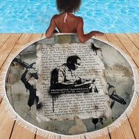 Ngugi wa Thiong O Beach Blanket Graffiti Resist Statement Ink Pen Revolution Fist Literary Activism - Wonder Print Shop