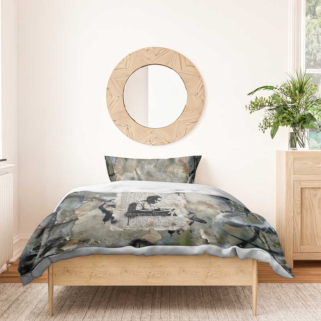 Ngugi wa Thiong O Bedding Set Graffiti Resist Statement Ink Pen Revolution Fist Literary Activism - Wonder Print Shop