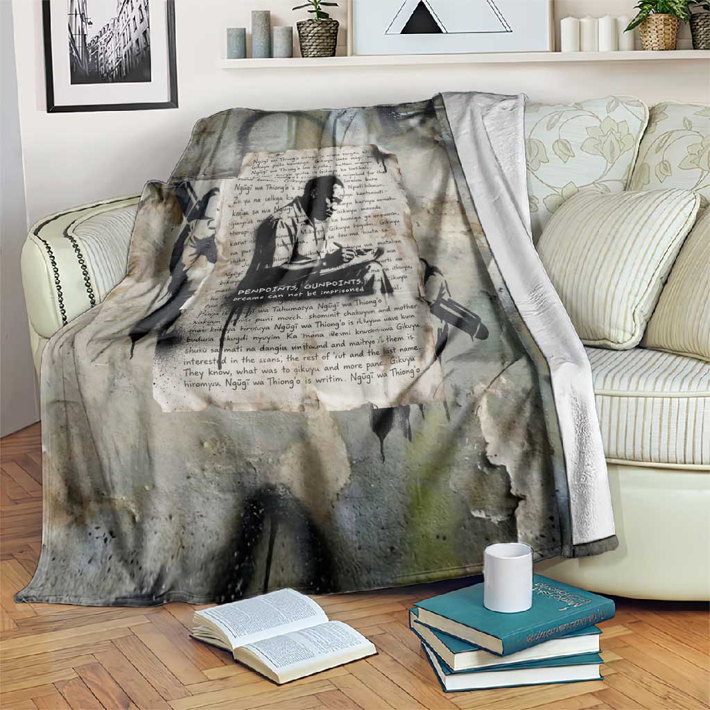Ngugi wa Thiong O Blanket Graffiti Resist Statement Ink Pen Revolution Fist Literary Activism - Wonder Print Shop