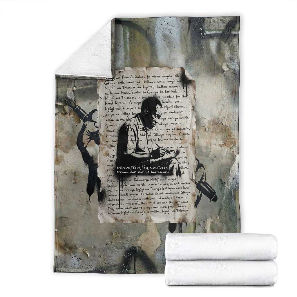 Ngugi wa Thiong O Blanket Graffiti Resist Statement Ink Pen Revolution Fist Literary Activism - Wonder Print Shop