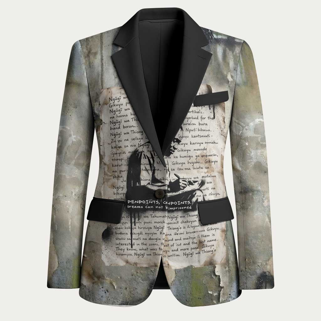 Ngugi wa Thiong O Blazer Graffiti Resist Statement Ink Pen Revolution Fist Literary Activism - Wonder Print Shop