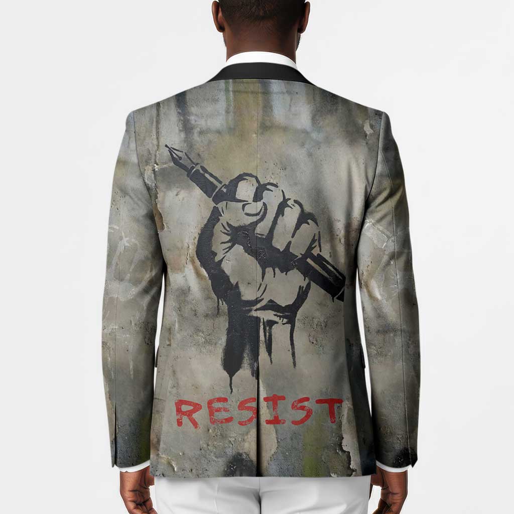 Ngugi wa Thiong O Blazer Graffiti Resist Statement Ink Pen Revolution Fist Literary Activism - Wonder Print Shop