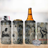 Ngugi wa Thiong O 4 in 1 Can Cooler Tumbler Graffiti Resist Statement Ink Pen Revolution Fist Literary Activism - Wonder Print Shop