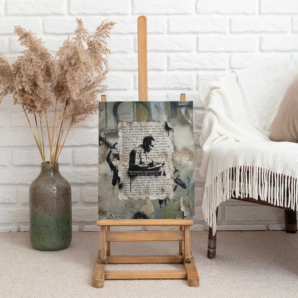 Ngugi wa Thiong O Canvas Wall Art Graffiti Resist Statement Ink Pen Revolution Fist Literary Activism - Wonder Print Shop