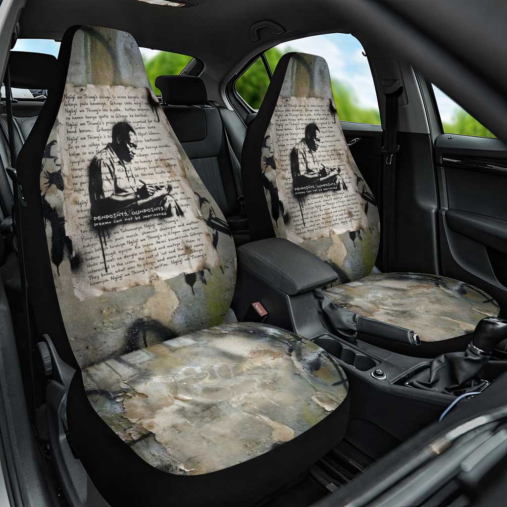 Ngugi wa Thiong O Car Seat Cover Graffiti Resist Statement Ink Pen Revolution Fist Literary Activism - Wonder Print Shop