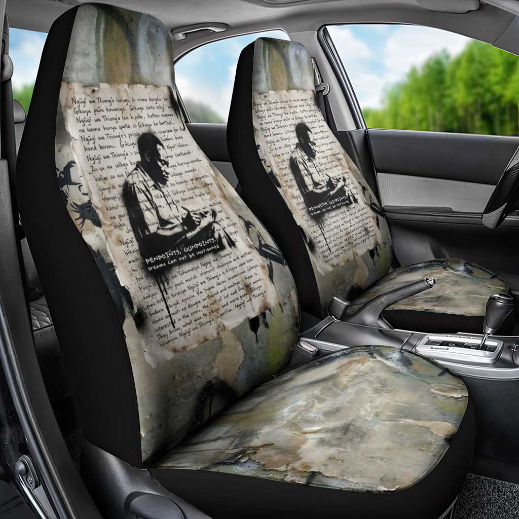 Ngugi wa Thiong O Car Seat Cover Graffiti Resist Statement Ink Pen Revolution Fist Literary Activism - Wonder Print Shop