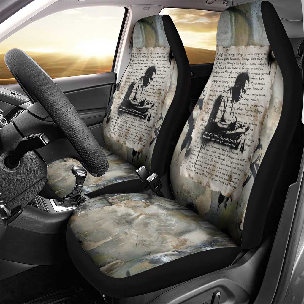 Ngugi wa Thiong O Car Seat Cover Graffiti Resist Statement Ink Pen Revolution Fist Literary Activism - Wonder Print Shop