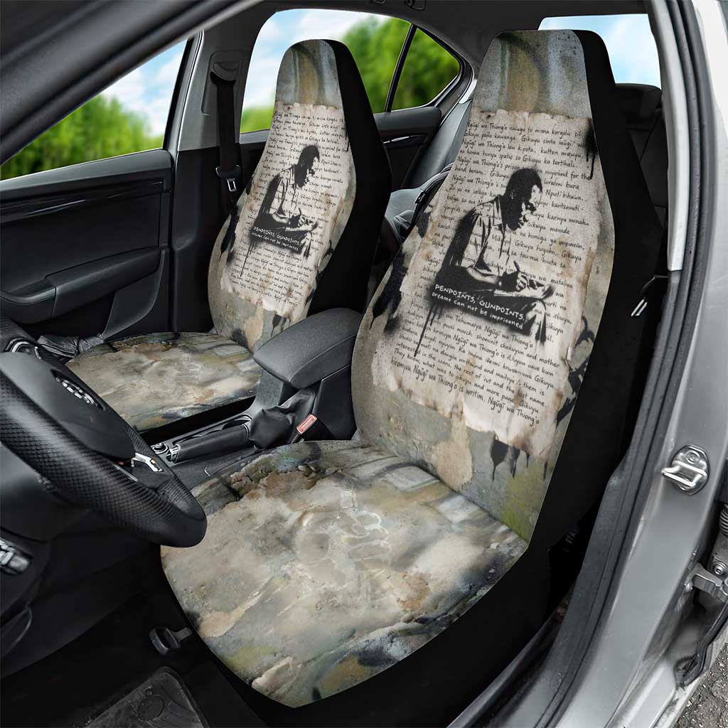 Ngugi wa Thiong O Car Seat Cover Graffiti Resist Statement Ink Pen Revolution Fist Literary Activism - Wonder Print Shop