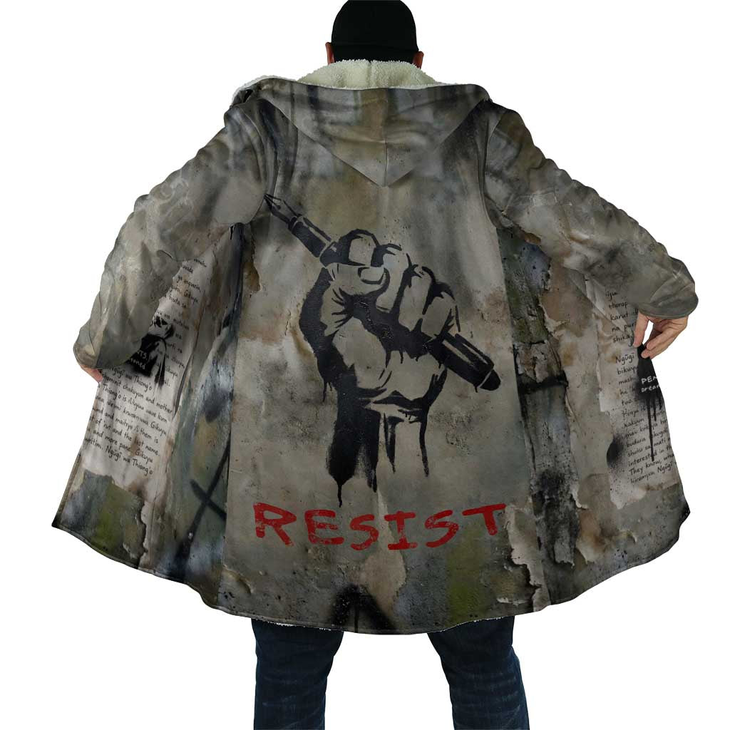 Ngugi wa Thiong O Cloak Graffiti Resist Statement Ink Pen Revolution Fist Literary Activism - Wonder Print Shop
