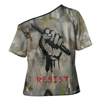 Ngugi wa Thiong O Cross Shoulder Shirt Graffiti Resist Statement Ink Pen Revolution Fist Literary Activism - Wonder Print Shop