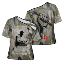 Ngugi wa Thiong O Cross Shoulder Shirt Graffiti Resist Statement Ink Pen Revolution Fist Literary Activism - Wonder Print Shop