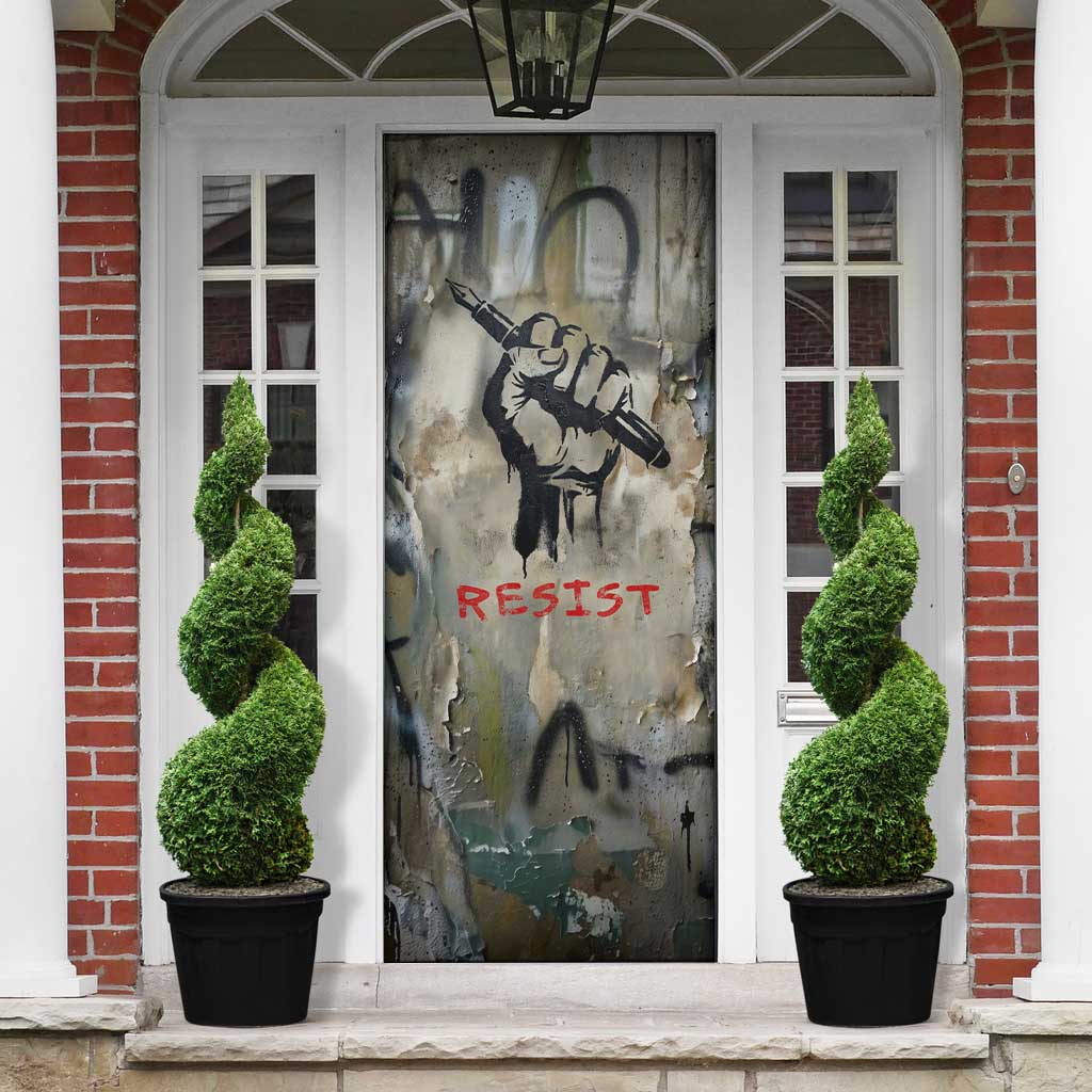 Ngugi wa Thiong O Door Cover Graffiti Resist Statement Ink Pen Revolution Fist Literary Activism - Wonder Print Shop