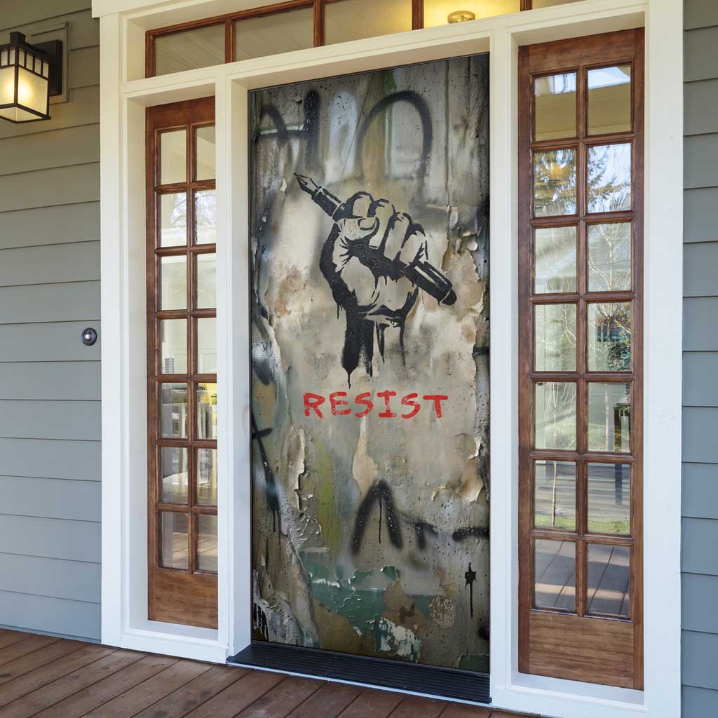 Ngugi wa Thiong O Door Cover Graffiti Resist Statement Ink Pen Revolution Fist Literary Activism - Wonder Print Shop