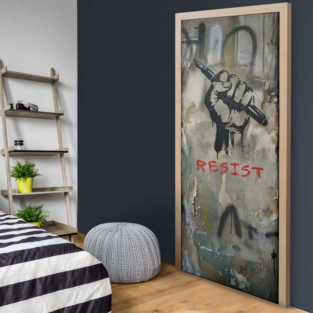 Ngugi wa Thiong O Door Cover Graffiti Resist Statement Ink Pen Revolution Fist Literary Activism - Wonder Print Shop