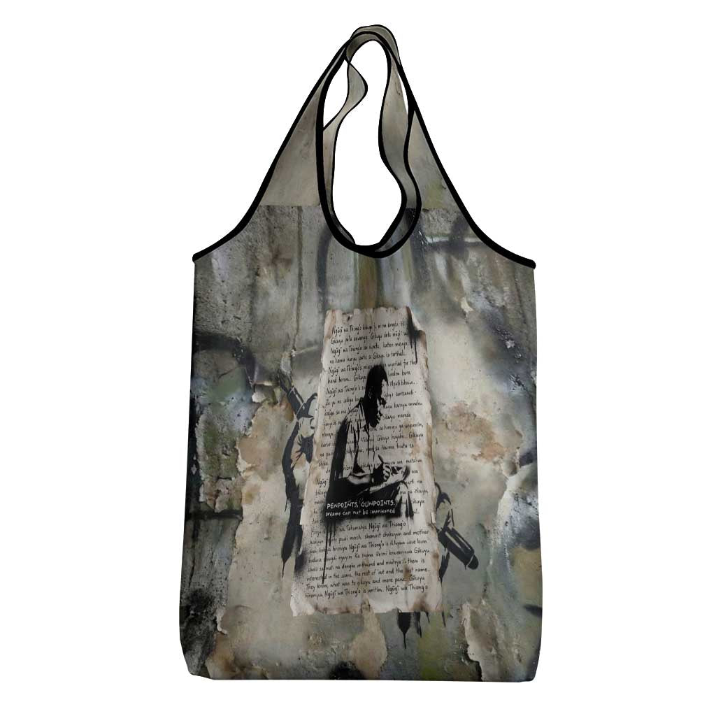 Ngugi wa Thiong O Grocery Bag Graffiti Resist Statement Ink Pen Revolution Fist Literary Activism - Wonder Print Shop