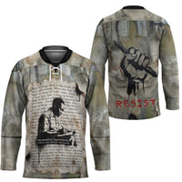 Ngugi wa Thiong O Hockey Jersey Graffiti Resist Statement Ink Pen Revolution Fist Literary Activism - Wonder Print Shop