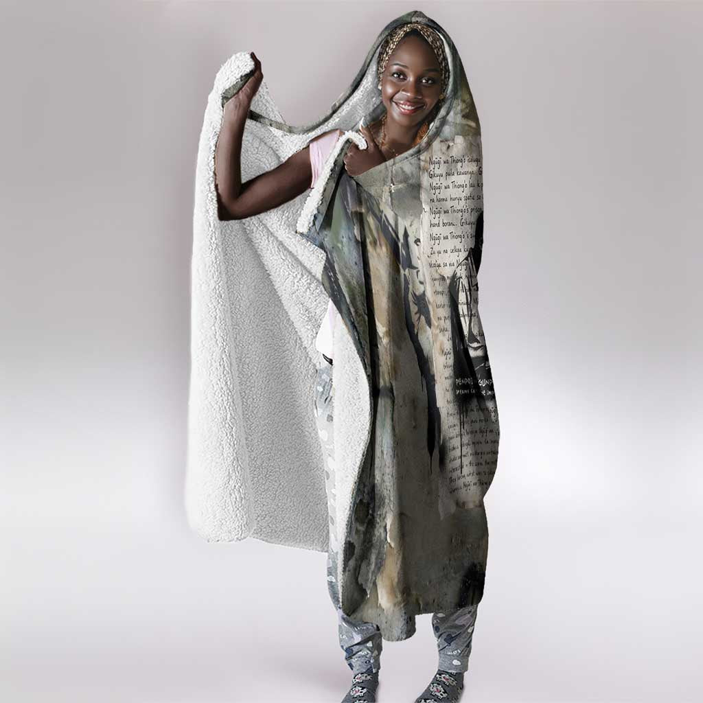Ngugi wa Thiong O Hooded Blanket Graffiti Resist Statement Ink Pen Revolution Fist Literary Activism - Wonder Print Shop
