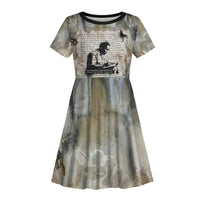 Ngugi wa Thiong O Kid Short Sleeve Dress Graffiti Resist Statement Ink Pen Revolution Fist Literary Activism - Wonder Print Shop