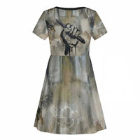 Ngugi wa Thiong O Kid Short Sleeve Dress Graffiti Resist Statement Ink Pen Revolution Fist Literary Activism - Wonder Print Shop