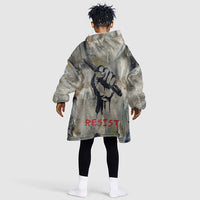 Ngugi wa Thiong O Kid Wearable Blanket Hoodie Graffiti Resist Statement Ink Pen Revolution Fist Literary Activism - Wonder Print Shop
