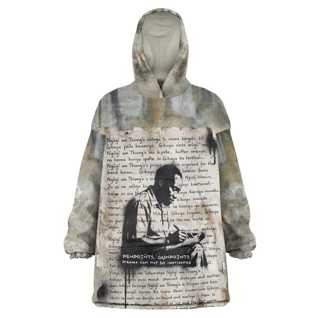 Ngugi wa Thiong O Kid Wearable Blanket Hoodie Graffiti Resist Statement Ink Pen Revolution Fist Literary Activism - Wonder Print Shop
