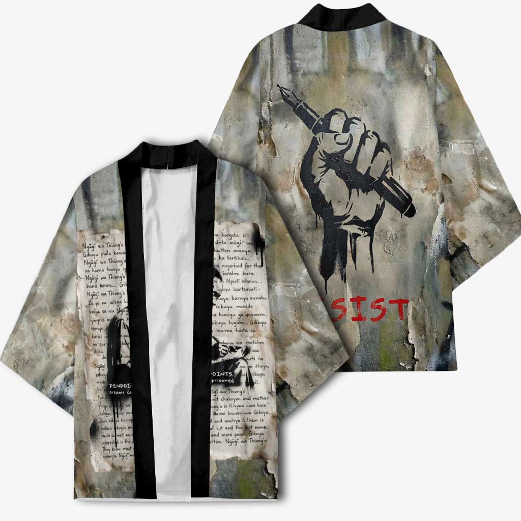 Ngugi wa Thiong O Kimono Graffiti Resist Statement Ink Pen Revolution Fist Literary Activism - Wonder Print Shop