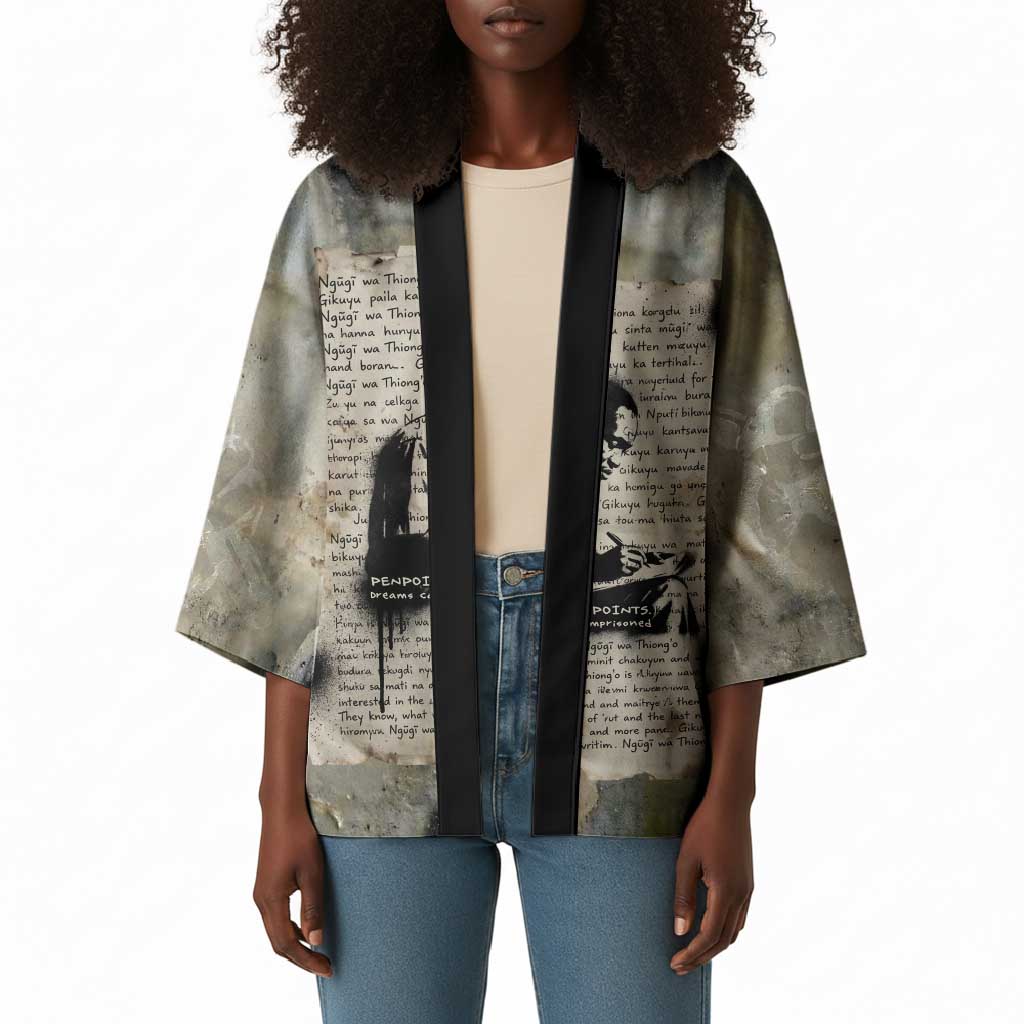 Ngugi wa Thiong O Kimono Graffiti Resist Statement Ink Pen Revolution Fist Literary Activism - Wonder Print Shop